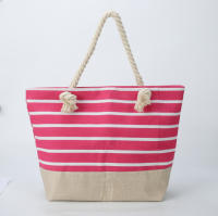 Bolsa de playa a rayas 2024, bolso de hombro para las axilas, bolso de lona informal de gran capacidad. - details 7
