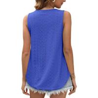 BUNO-2025 Novedad de verano, camisas para mujer, cuello redondo, sin mangas, Color sólido, camisetas sin mangas informales holgadas, blusas blancas para fiesta en la playa, camisas para mujer - details 20