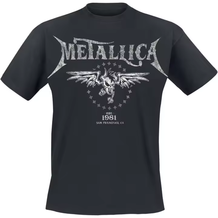 Camiseta de motorista Metallica para hombre, color negro, Regular - 1