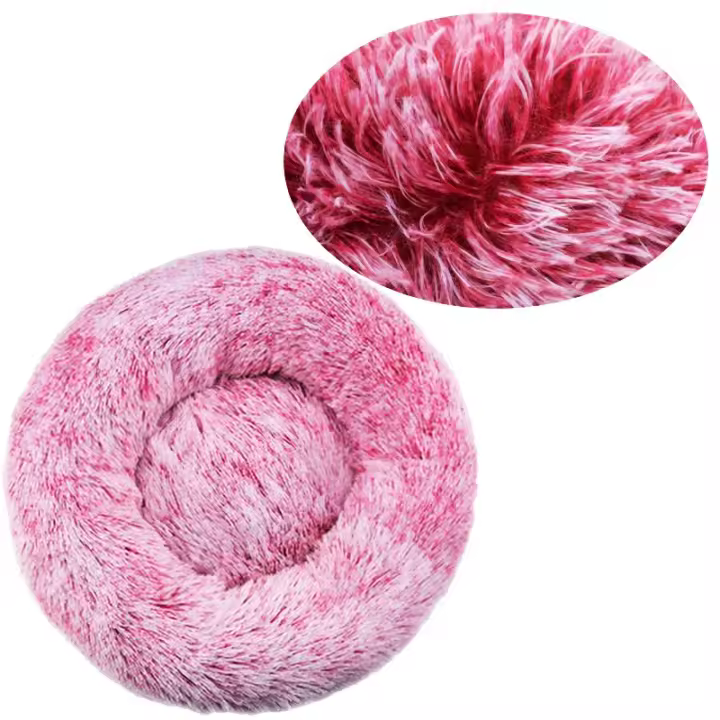 Cama redonda y esponjosa para perro, casa supersuave de felpa para gato, nido cálido para invierno, 40-90cm - 1