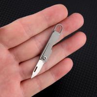 Colgante de llavero con mini cuchillo de aleación de titanio, unboxing portátil, mini cuchillo plegable afilado - details 5