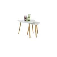 Conjunto de Mesa de Noche de Blanco Set de 2 Mesitas con Cajón y 2 Estanterías - details 20
