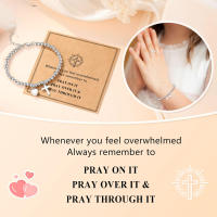 Pulsera de Encanto de Cruz de Corazón de Plata EWENSOO Regalo Perfecto para Mujeres, Niñas - details 0