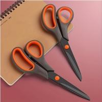 [1 tijeras antiadherentes de titanio] 1 pieza, tijeras antiadherentes de titanio de 8 ", tijeras profesionales de acero inoxidable para todo uso, agarre suave cómodo, tijeras rectas para manualidades de oficina para el hogar escolar DIY - details 0