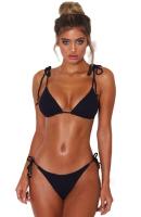 Bikini liso para mujer, color, bolso triangular, traje de baño con cordón, bikini de Europa y América, color, bolso, traje de baño, - details 7