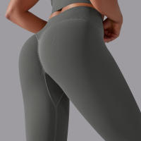 Hamidou-pantalones de Yoga sin costuras para mujer, ropa deportiva de Fitness, Leggings de cintura alta, pantalones de ejercicio para correr, 11 colores - details 41