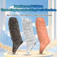Leten Extender Sleeve Retraso Eyaculación Agrandamiento del pene para hombres Pareja gay Productos de juguetes sexuales Anillo - details 0
