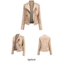Chaqueta de Mujer de Cuero Sintético Estilo Varsity Moto Biker Bomber Ligera Casual Outerwear Short Coats con Cierre de Cremallera y Forro de Poliéster Adecuada para Otoño e Invierno - details 17