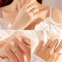 Anillo de Moissanita de Alta Calidad de Ley 925 Anillo de Compromiso de Plata para Mujer - details 6
