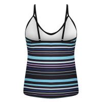 Traje de baño elegante de dos piezas para mujer Traje de baño a rayas Tankini Top con pantalones cortos planos Traje de baño de verano - details 3