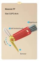 New Type 3-in-1 Lid Brush Multi-functional Slit Cleaning Brush Baby Bottle Rim Fluted Cup Brush - details 1