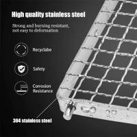 Parrilla plegable portátil de acero inoxidable 304 para acampar, hacer picnic y pescar: equipo de cocina para exteriores compacto y duradero - details 0