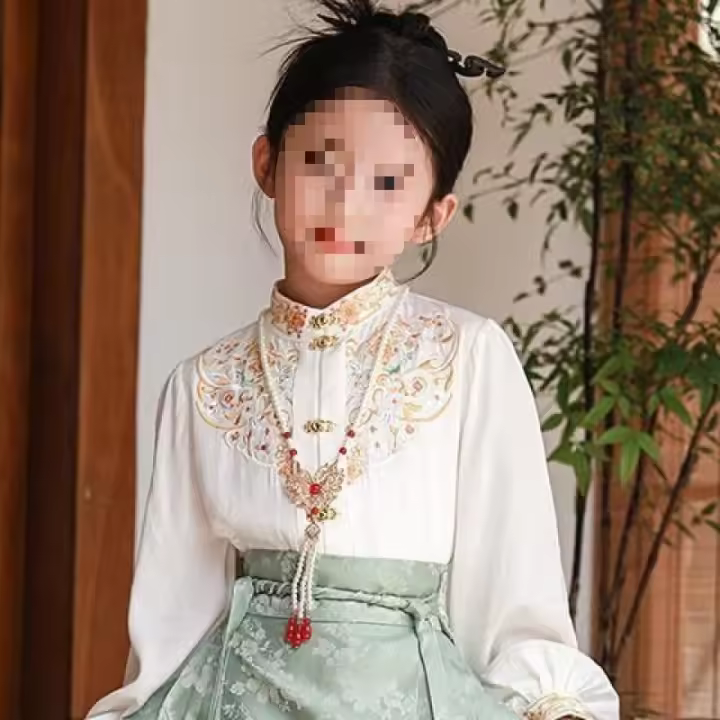 Falda de caballo para niños, traje de mujer nw Hanfu st, traje de Chins Tang, flor de bordado de estilo antiguo para niñas, - 1
