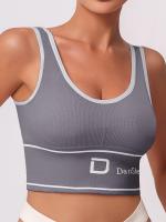 Paquete De 5 Sujetadores Deportivos De Talla Grande, Sujetador Push-up De Cobertura Completa Con Cuello Redondo Y Estampado - details 4