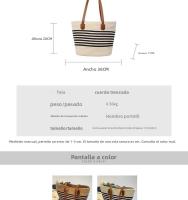 Bolso de estilo francés para mujer, gran capacidad, nuevo bolso versátil de hombro tejido de paja, bolso de mano para vacaciones en la playa - details 2