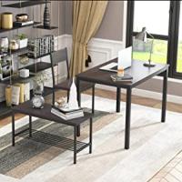 4 Personen Esstisch-Set, 110cm Küchentisch-Set für 4 Personen, 2 Stühle mit Rückenlehne