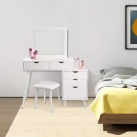 Mueble de Maquillaje con Espejo 5 Cajones, 1 Mesita, Tamaño 80x40x125cm - details 6