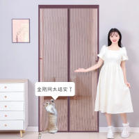 Mosquitera magnética para puerta, cortina de tamaño personalizado, pantalla de puerta, se apagan automáticamente, malla invisible - details 1