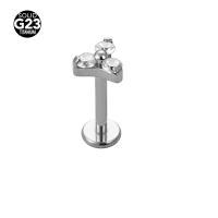 Pendientes de titanio G23 para mujer, Piercing Labret, flor de circón, Ópalo, 16G, F316, 2 piezas, nuevo, 2023 - details 4