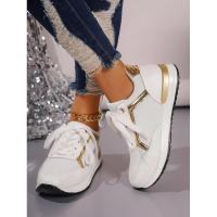 Zapatillas de deporte para mujer, nuevas y cómodas zapatillas deportivas con plataforma de cuero parcheado para correr al aire libre, informales, cómodas y a la moda - details 25
