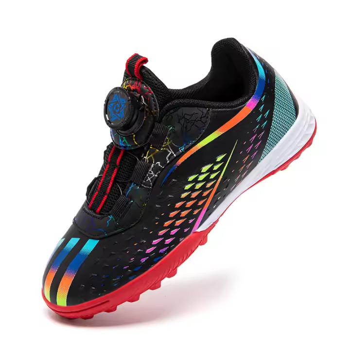Nuevos zapatos de fútbol para niños, grandes, hombres y mujeres, hebilla rotativa sin cordones, TF, clavos rotos - 1