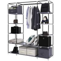 RYG12B Armario Armario organizador, Textil Plegable, Color Negro, 150 x 45 x 175 cm - details 11