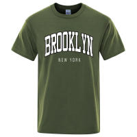 Camiseta holgada informal con letras de Brooklyn de Nueva York para hombre, Top 100% algodón, camiseta de Hip Hop de moda transpirable - details 11