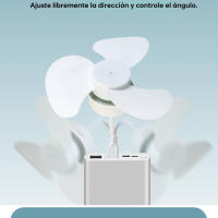 Mini ventilador portátil con control USB Bajo nivel de ruido Cabezal giratorio de 360 °   Ventilador enchufable para exteriores, interiores y habitaciones de camping - details 7