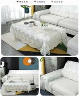 Rectángulo bordado de terciopelo de oro blanco, lujosa funda para mesa de comedor, mantel, corte, ENCE, TV, tocador, juego Antip - details 7