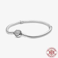 ABC global-Pulsera De Cadena De Serpiente Con Cierre De Corazón De Plata De Ley S925 Para Mujer,Dijes De Plata - details 2