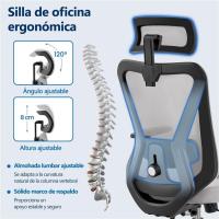 Silla de Oficina Ergonomica Respirable, Ajustable entre 90° y 130°, Soporte Lumbar, Bloqueable, Para Estudio y Oficina - details 16