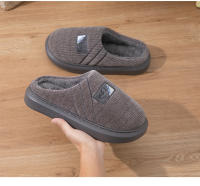 Nuevas zapatillas de algodón para hombre, cálidas en otoño e invierno, hogar antideslizante de fondo grueso, hospitalidad interior silenciosa, fregona de algodón para el hogar - details 11