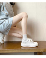 Pastel de queso nueva tendencia color coincidencia plataforma casual tablero zapatos versátil aumento de altura cabeza redonda zapatos blancos - details 16