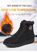 Zapatos de algodón para nieve impermeables antideslizantes, botas cortas de gran tamaño, botas de terciopelo grueso - details 0