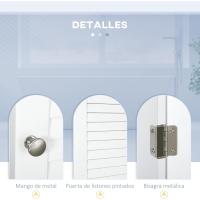 Armario Alto de Baño con 1 Puerta 3 Estantes Abiertos y Balda Interior Ajustable Mueble Auxiliar de Almacenaje para Salón Aseo Dormitorio 34x20x165 cm Blanco - details 5