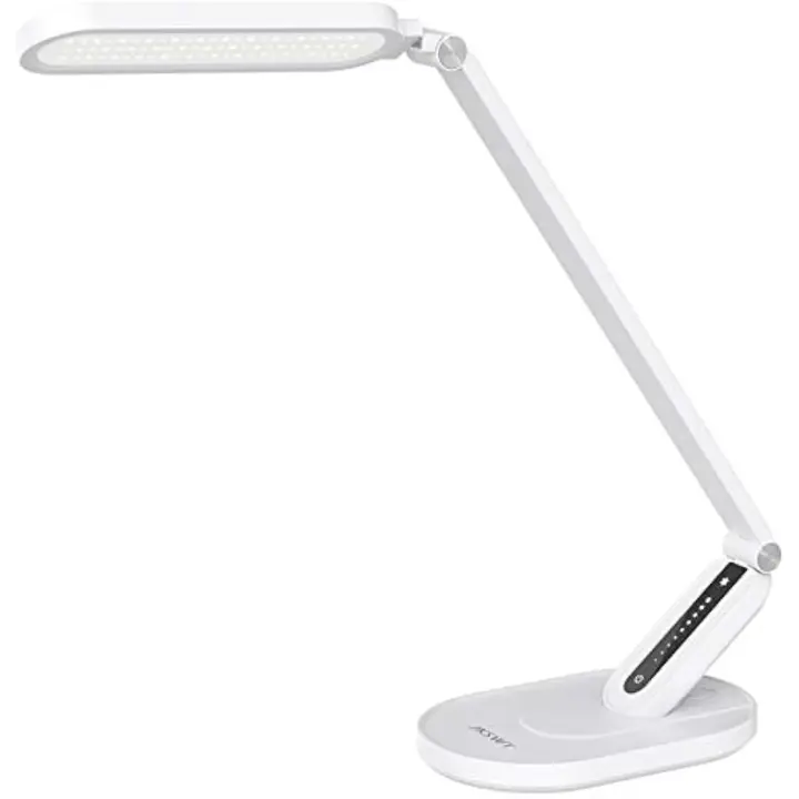Lámpara de escritorio LED, Lámparas de mesa para el cuidado de los ojos protege los ojos Lámpara de oficina regulable con 5 modos de color Puerto de carga USB Control táctil y función de memoria - 1