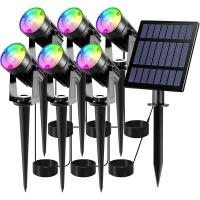 4 Unidades Foco Solar, Luces Solares Impermeables Exterior, Luz de Jardín, 2 Modos de Iluminación Opcionales, ángulo de 180 °   Ajustable, Luz de Proyecto Solar para Entrada, Camino. - details 9