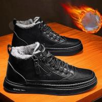 Zapatos de algodón cálidos de invierno para hombre, botas de nieve antideslizantes cómodas de felpa Retro a la moda clásica, zapatos informales para deportes al aire libre, 2025 - details 7