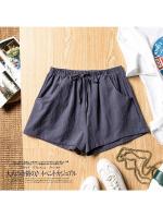 Pantalones Cortos de Lino Casuales para Mujer Shorts de Gimnasio de Cintura Alta - details 8