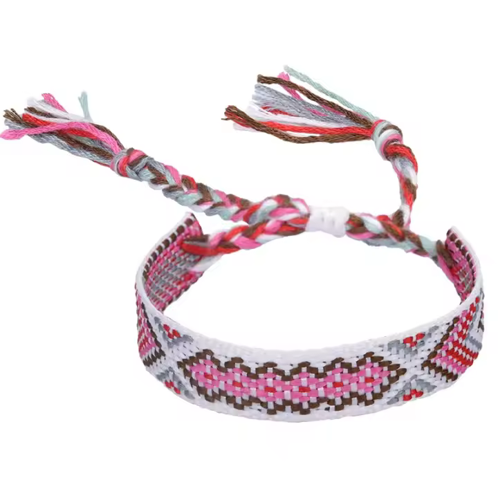 Pulsera de la Amistad tejida para hombre y mujer, brazalete de cuerda trenzada hecha a mano con borlas ajustables, 2 piezas - 1