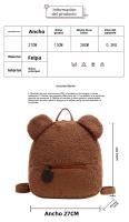 Mochila de felpa, bolso de mujer, nueva versión coreana, súper linda mochila con orejas de oso, mochila para niñas, bolso padre-hijo. - details 2
