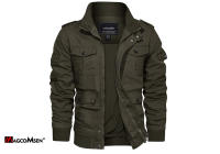 Chaqueta de Trabajo para Hombres MAGCOMSEN con Múltiples Bolsillos Diseño Ligero con Cierre de Cremallera Cuello Redondo Material de Algodón Adecuada para Otoño/Invierno - details 5