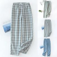 Pantalones de Pijama Informales para Hombre Ropa de Dormir de Algodón Suave con Cordón - details 1