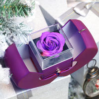 Collar Personalizado de Cobre con Colgante de Proyección 100 Lenguas Caja de Joyería en Forma de Manzana con Rosa Conservada Perfecto para el Día de la Madre - details 12