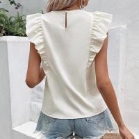 Camisa sencilla de verano con blusa dulce y volantes para mujer, camisa de manga corta - details 2