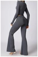 Traje deportivo cansado, prenda versátil de manga larga, secado rápido, pantalones acampados para yoga, correr, Fiess, ropa exterior - details 11