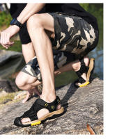 Casual Men Outdoor Sandals Summer Breathable Flat Sole Beach Shoes Comfort Soft Walking Hiking Sandals Athletic Male Shoes 2024 - details 16