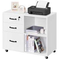 Cajonera Escritorio con Ruedas Cajonera de Oficina 3 Cajones Archivador Móvil de Oficina para Carpetas 80x40x65,5cm Blanco - details 0
