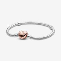 Pulsera Moments S925 con cierre de corazón rosa, para mujer, viene con caja de regalo original, ideal para regalar - details 0