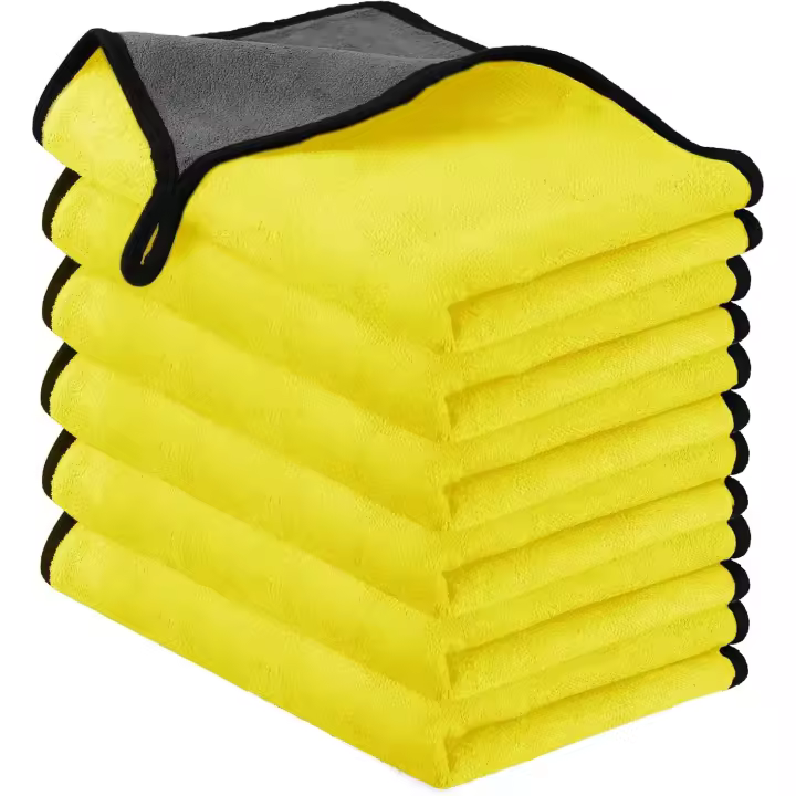 Paños de Coche, 6PCS 30x40CM Toalla Secado Coche, 500 GMS Toalla Absorbente Coche, Juego de Paños Microfibra Limpieza Versátil para Cuidado de Parabrisas y Ventanas de Coche, Cocina - 1